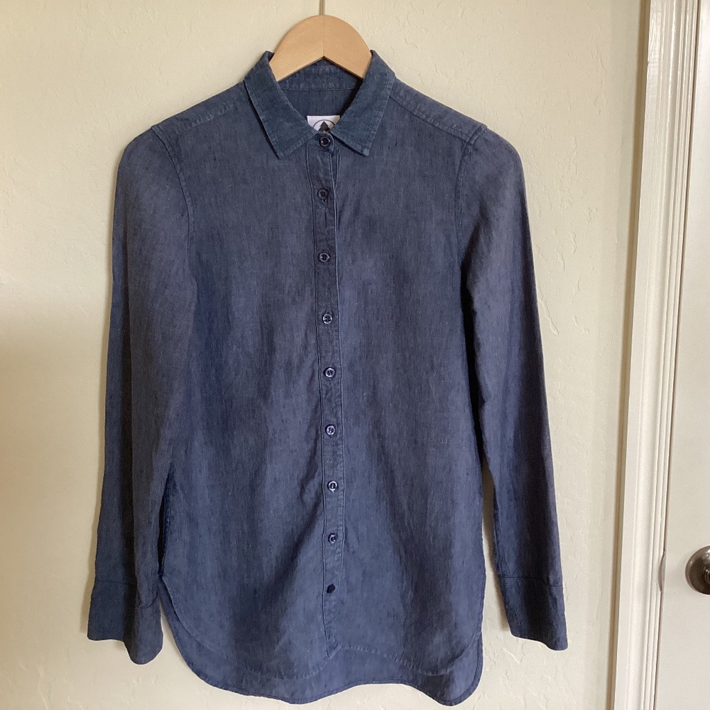 Tradlands Long Sleeve Button Front Linen Tunic